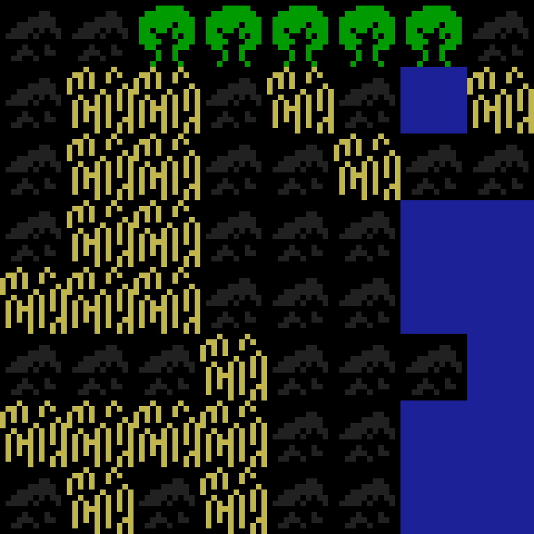 Batched, with version 1’s code, medieval village, frontier order, 8 by 8 cells.