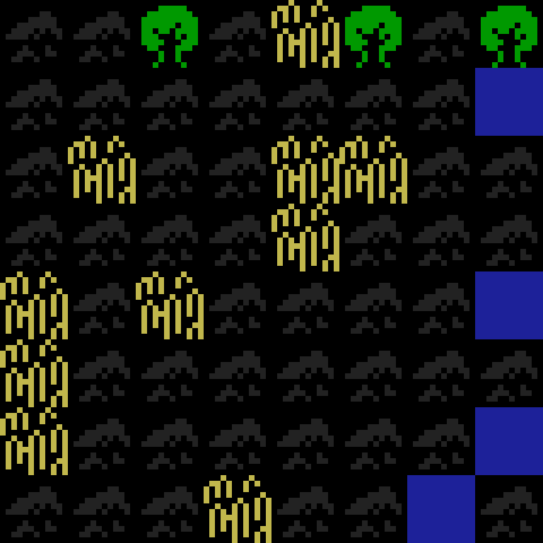 Batched, with version 1’s code, medieval village, clustered order, 8 by 8 cells.