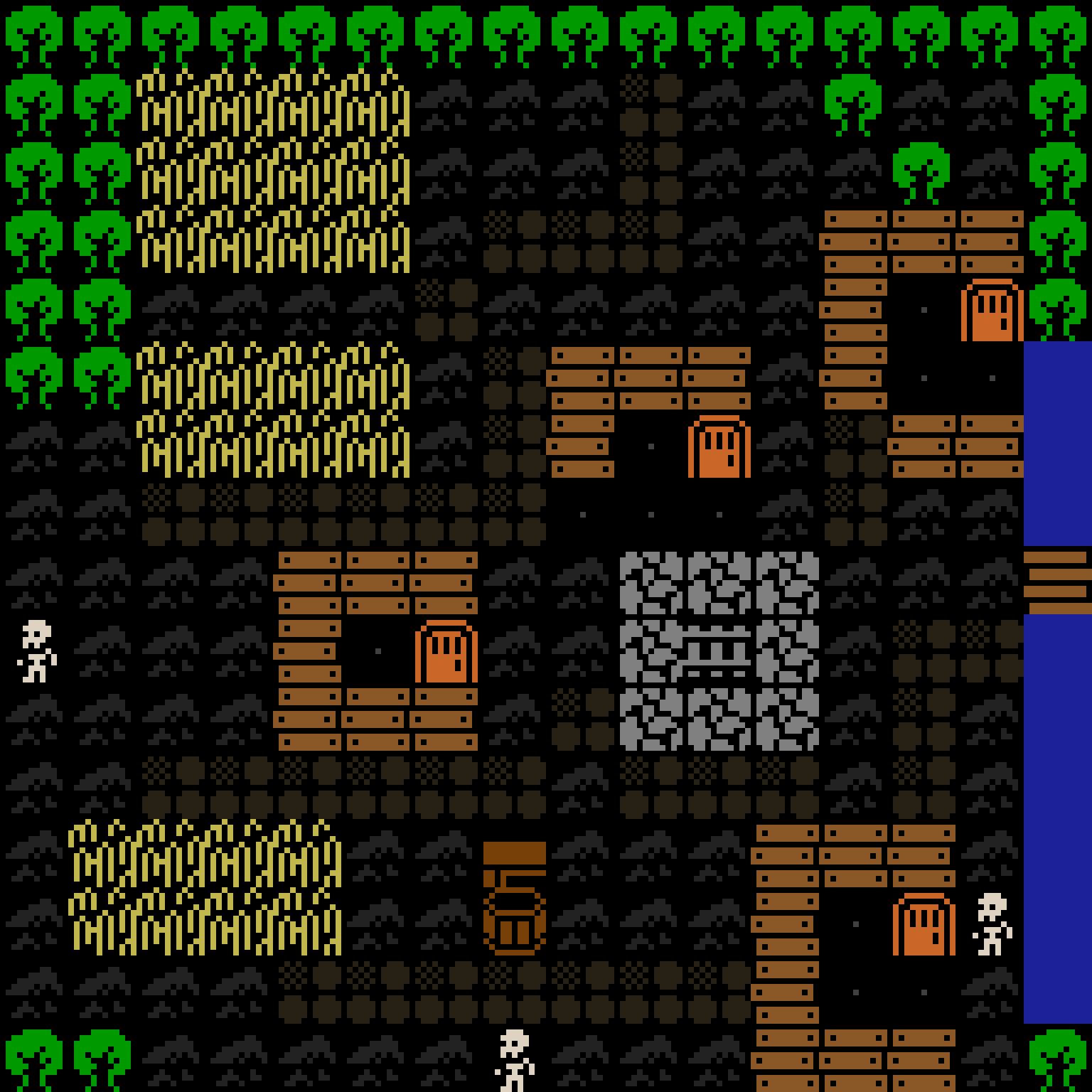 LLM, with version 1’s code, medieval village, spiral order, 16 by 16 cells.