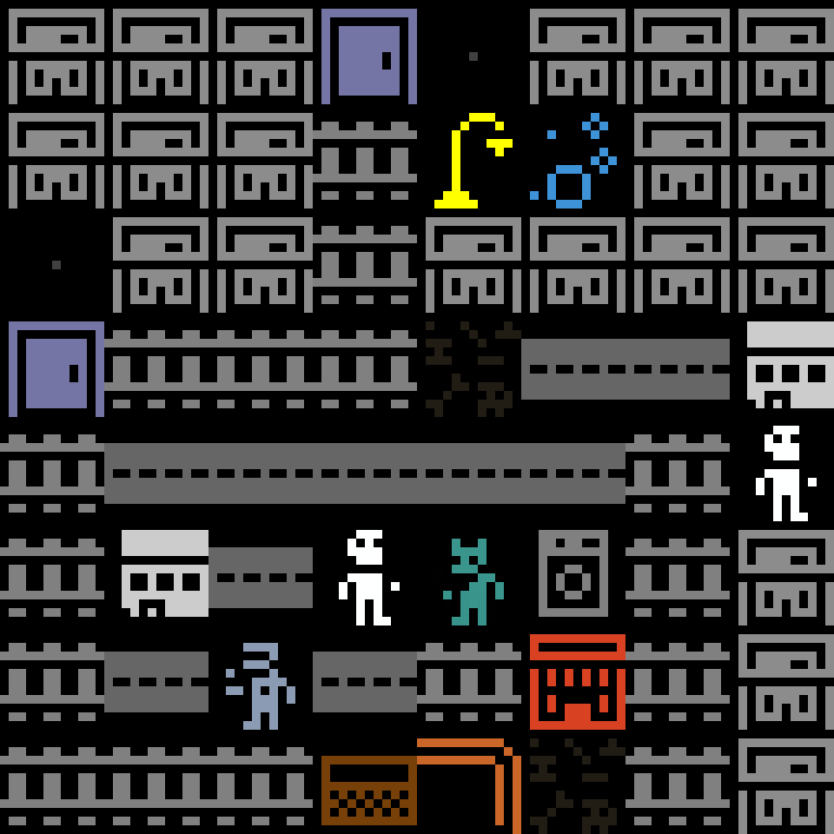 LLM, with version 1’s code, cyberpunk block, spiral order, 8 by 8 cells.