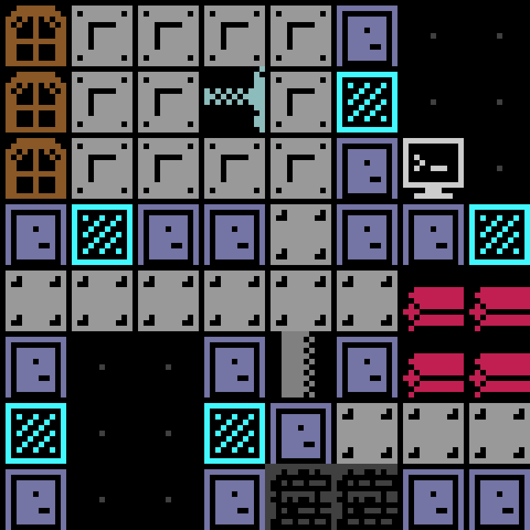 LLM, with version 1’s code, space station, branching order, 8 by 8 cells.