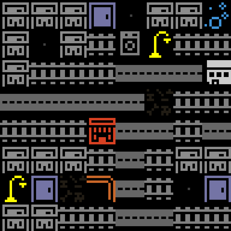 LLM, with version 1’s code, cyberpunk block, frontier order, 8 by 8 cells.