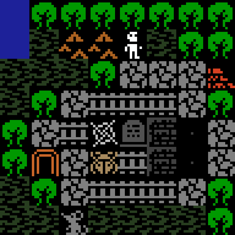 LLM, with version 1’s code, jungle temple, spiral order, 8 by 8 cells.