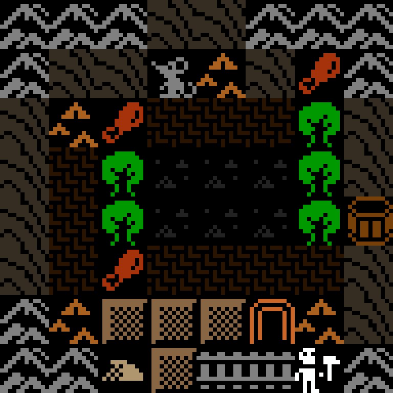 LLM, with version 1’s code, desert outpost, frontier order, 8 by 8 cells.