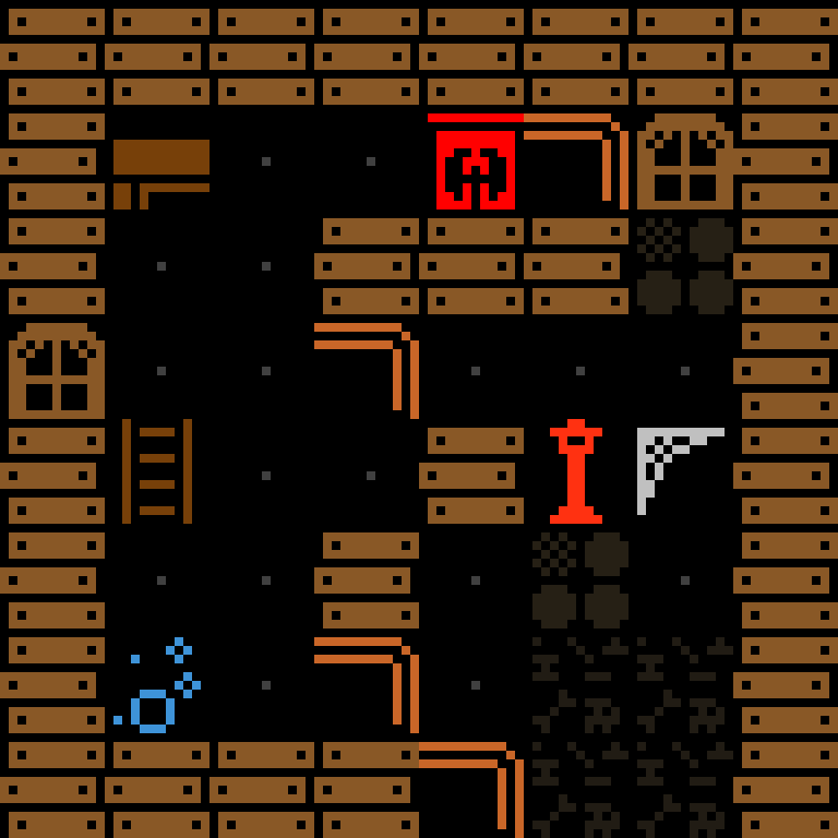 LLM, with version 1’s code, haunted mansion, spiral order, 8 by 8 cells.