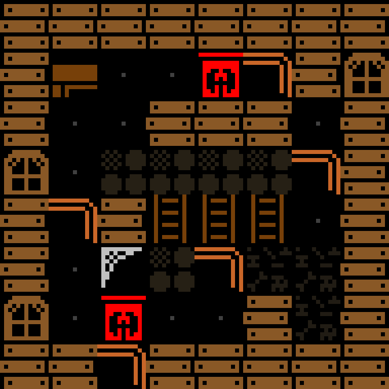 LLM, with version 1’s code, haunted mansion, spiral order, 8 by 8 cells.