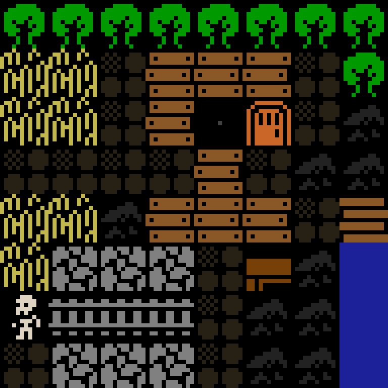 LLM, with version 1’s code, medieval village, spiral order, 8 by 8 cells.