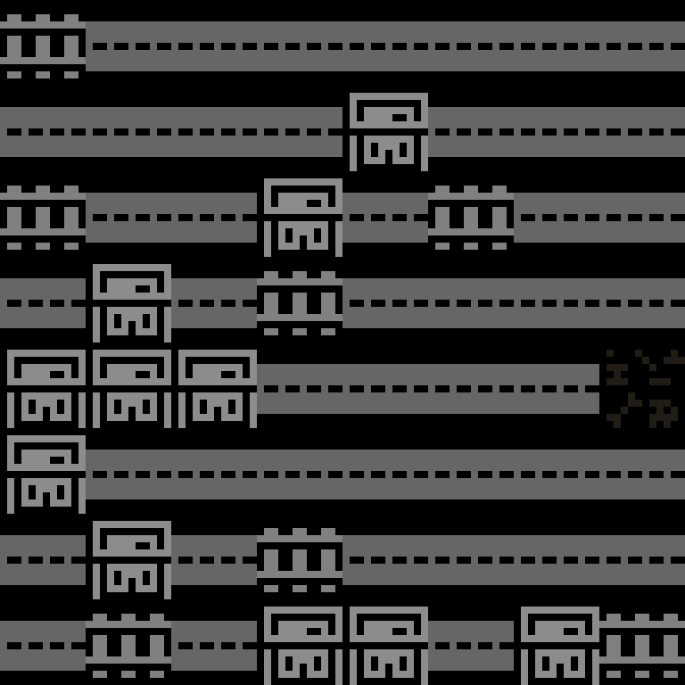 Cell by cell, version 1, cyberpunk block, clustered order, 8 by 8 cells.