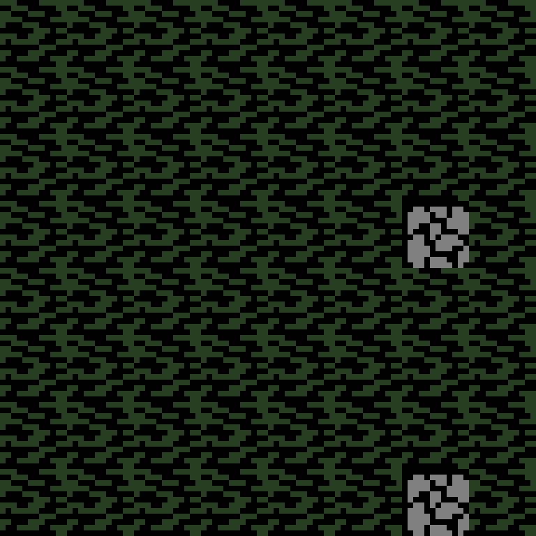 Cell by cell, version 1, jungle temple, frontier order, 8 by 8 cells.