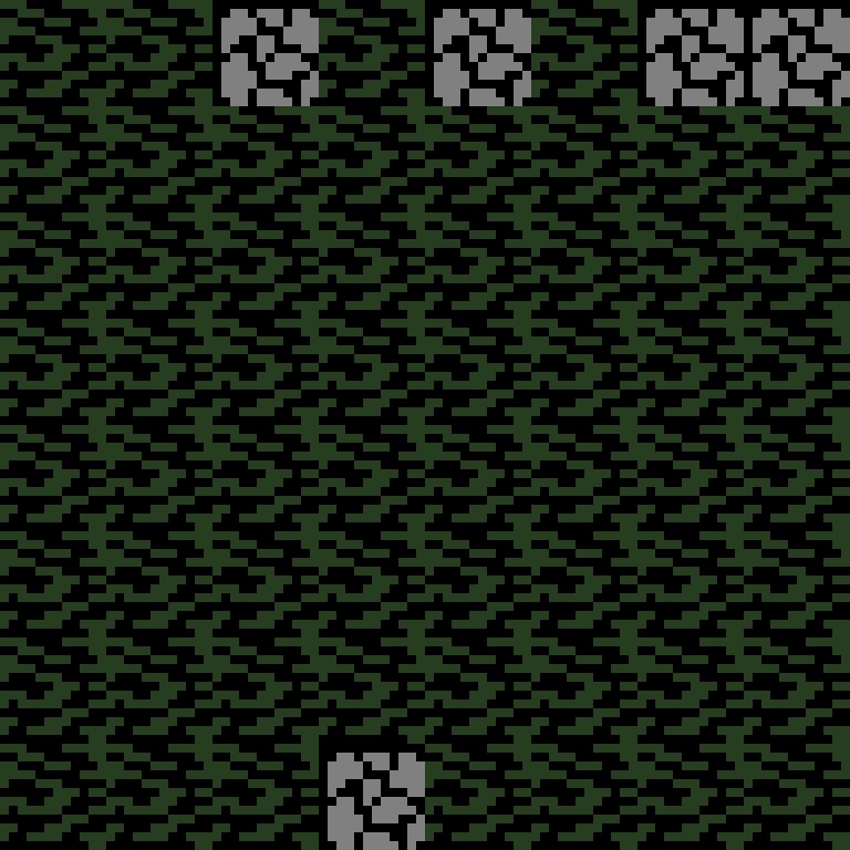 Cell by cell, version 1, jungle temple, spiral order, 8 by 8 cells.
