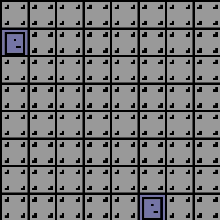 Cell by cell, version 1, space station, random order, 8 by 8 cells.