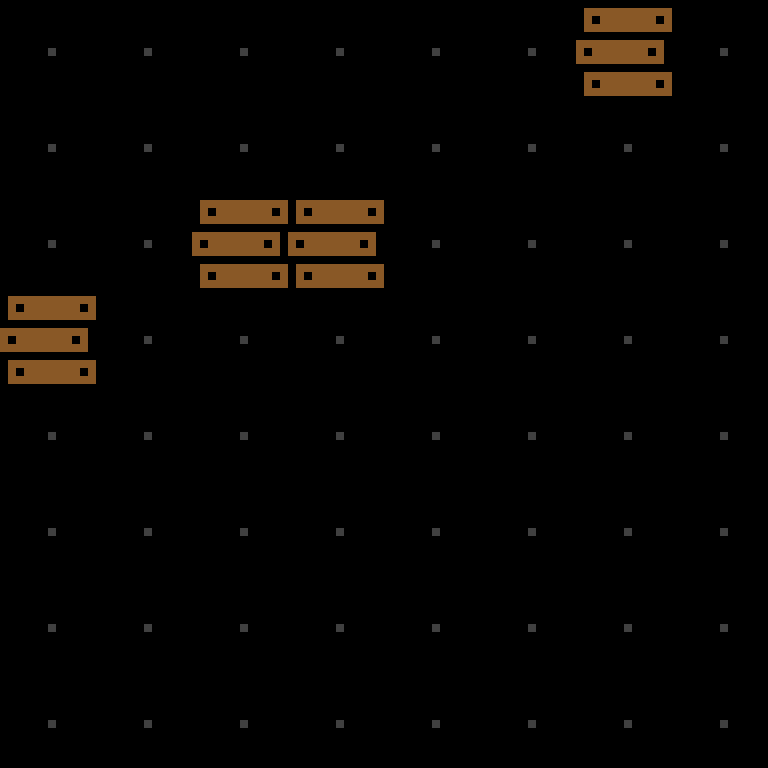 Cell by cell, version 1, haunted mansion, spiral order, 8 by 8 cells.