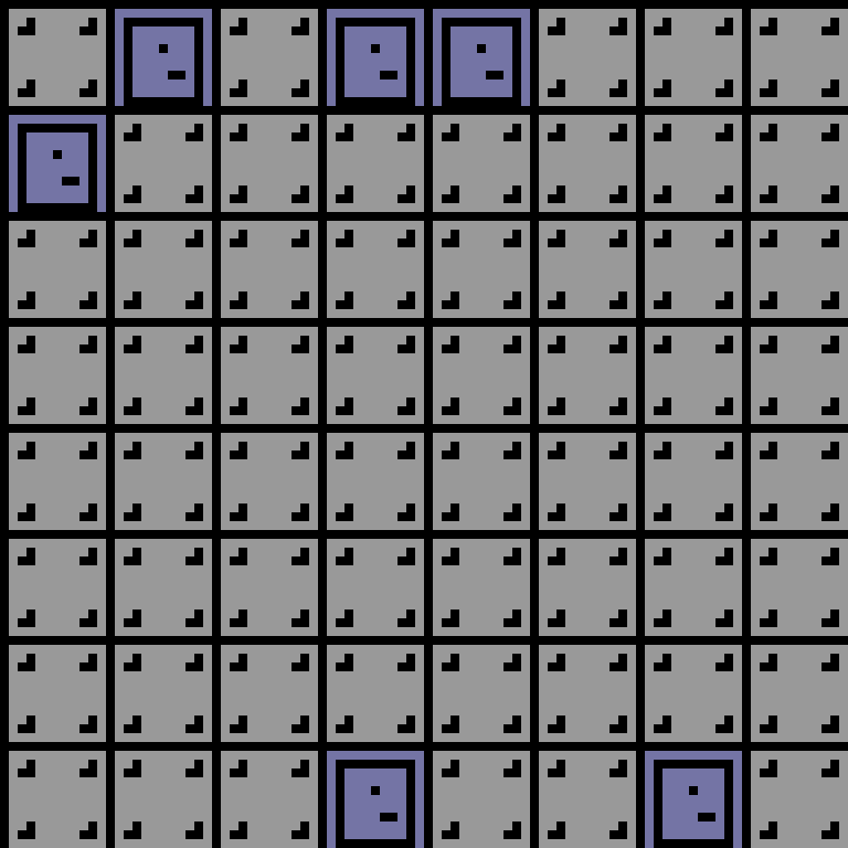 Cell by cell, version 1, space station, frontier order, 8 by 8 cells.