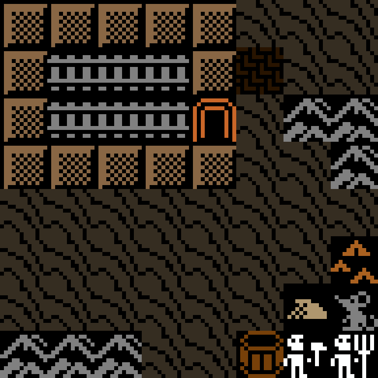 Cell by cell, version 10, desert outpost, spiral order, 8 by 8 cells.