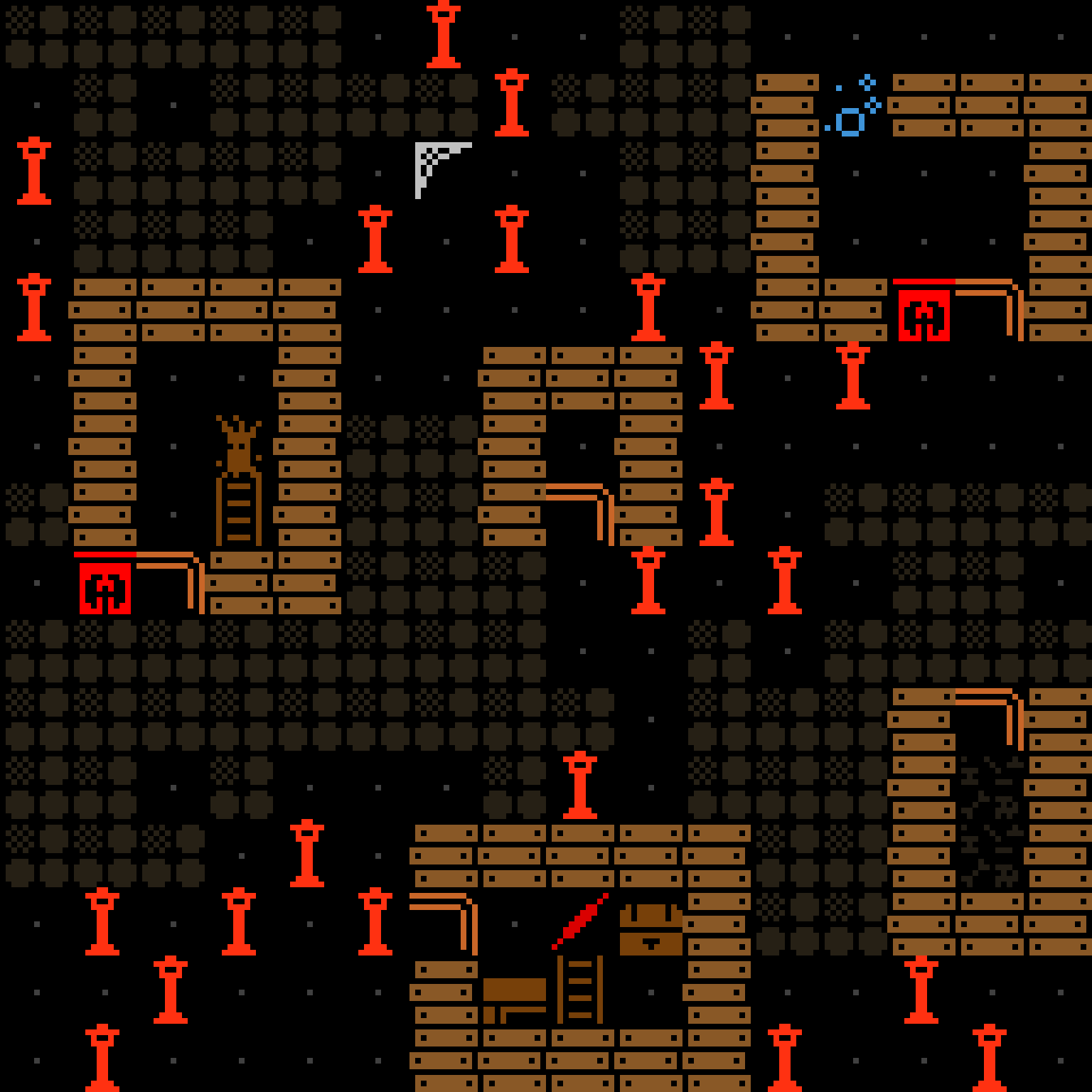 Cell by cell, version 10, haunted mansion, clustered order, 16 by 16 cells.