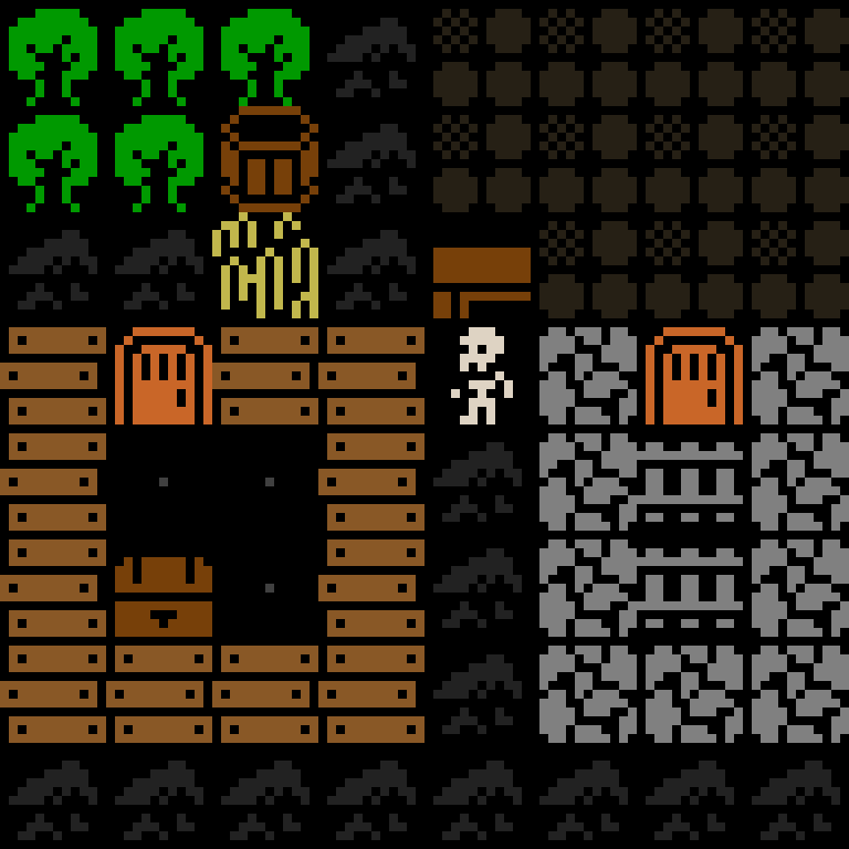 Cell by cell, version 10, medieval village, frontier order, 8 by 8 cells.