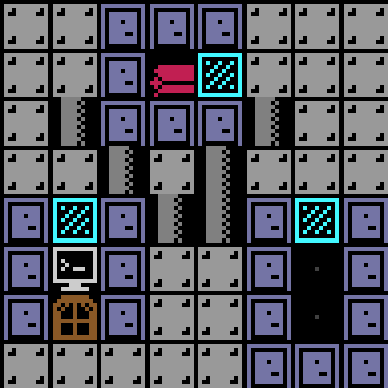 Cell by cell, version 10, space station, spiral order, 8 by 8 cells.