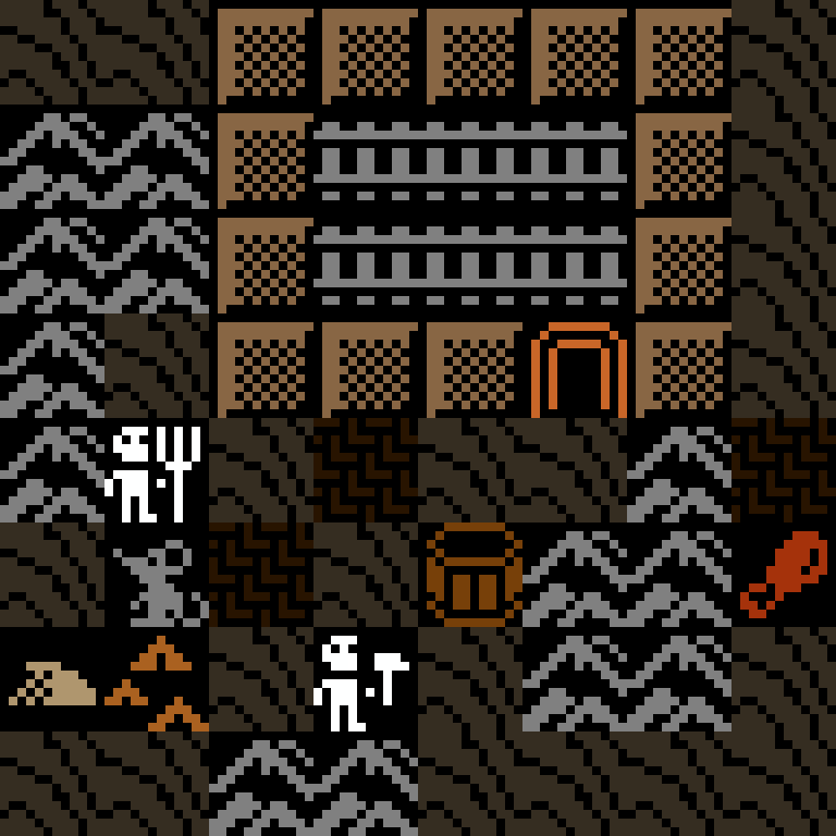 Cell by cell, version 10, desert outpost, branching order, 8 by 8 cells.