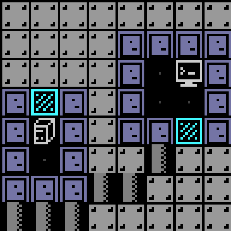 Cell by cell, version 10, space station, random order, 8 by 8 cells.