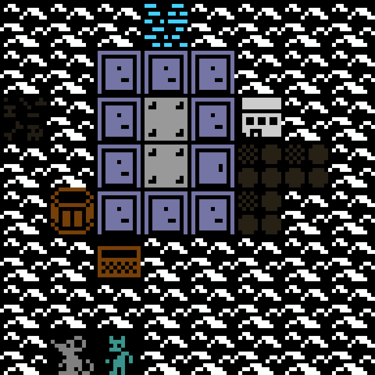 Cell by cell, version 10, arctic base, clustered order, 8 by 8 cells.