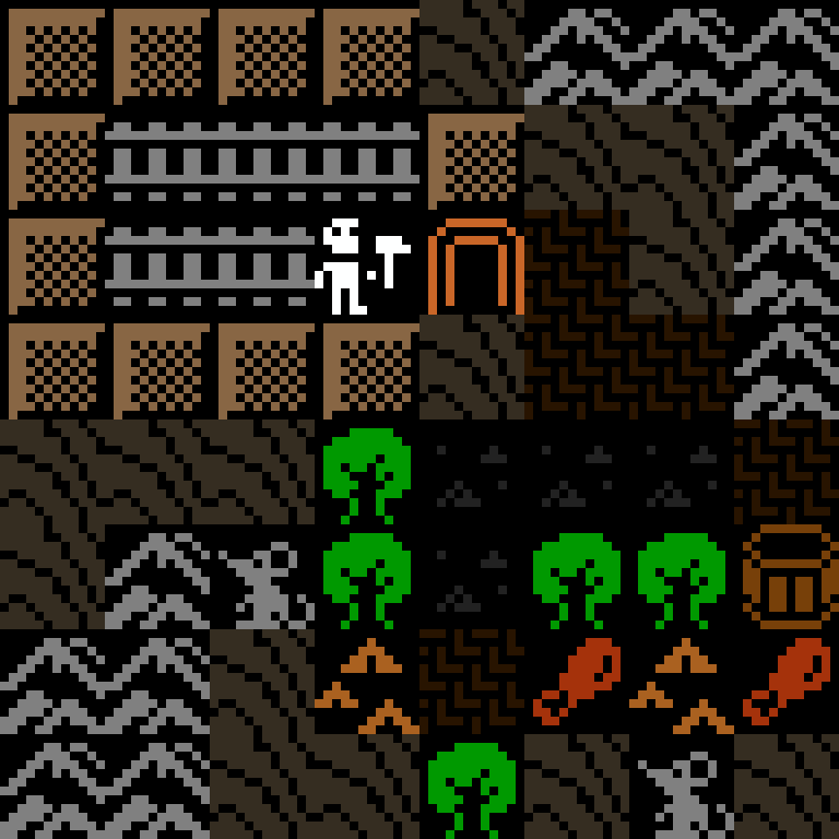 LLM, with version 11’s code, desert outpost, spiral order, 8 by 8 cells.