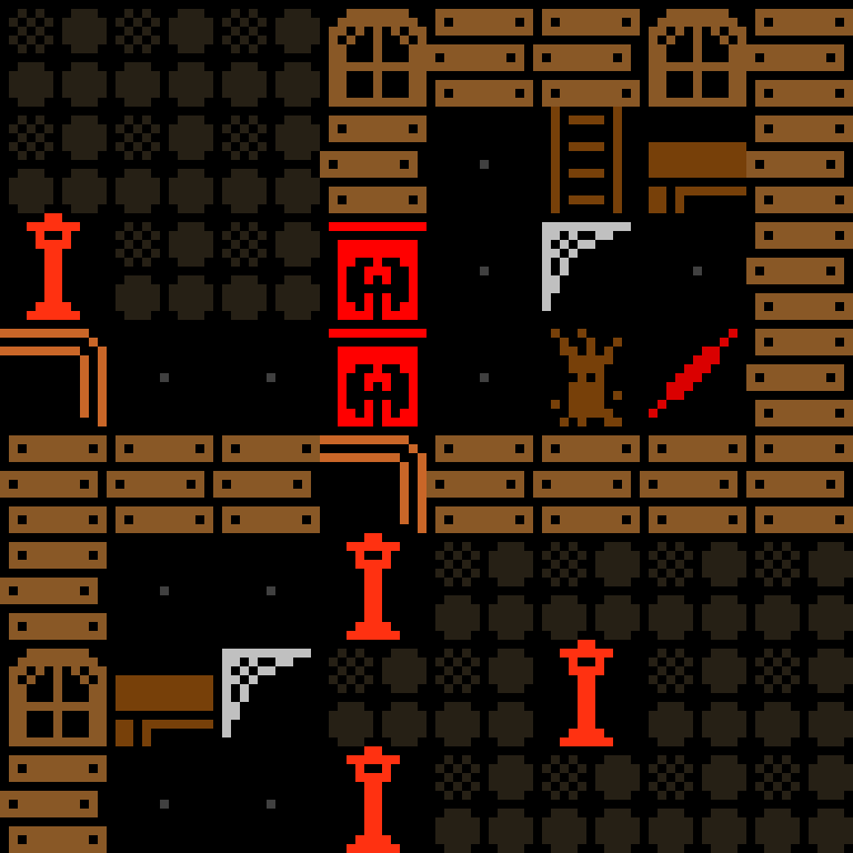 LLM, with version 11’s code, haunted mansion, spiral order, 8 by 8 cells.