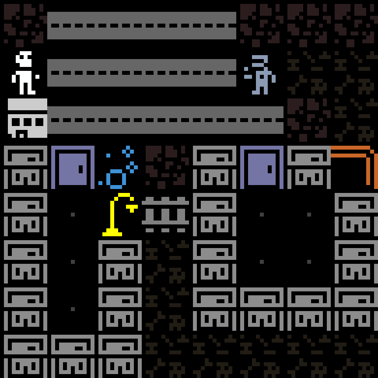 Cell by cell, version 11, cyberpunk block, spiral order, 8 by 8 cells.