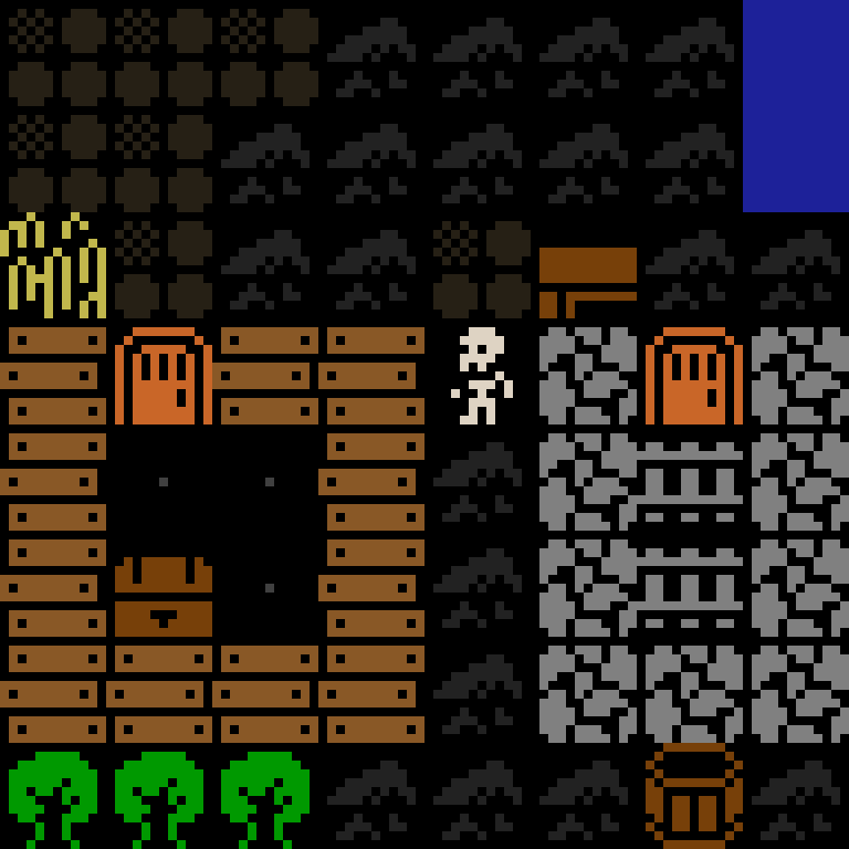 Cell by cell, version 11, medieval village, frontier order, 8 by 8 cells.