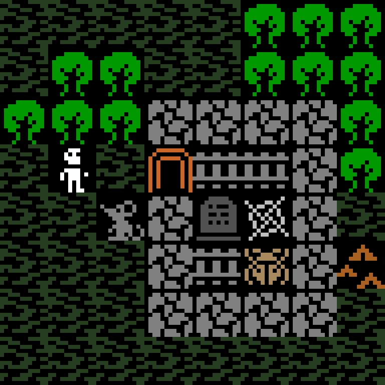 Cell by cell, version 11, jungle temple, clustered order, 8 by 8 cells.