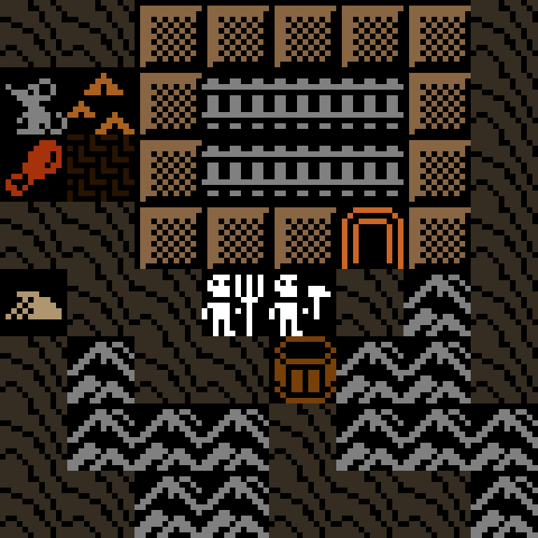 Cell by cell, version 11, desert outpost, branching order, 8 by 8 cells.