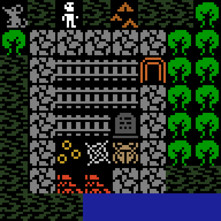 Cell by cell, version 11, jungle temple, spiral order, 8 by 8 cells.
