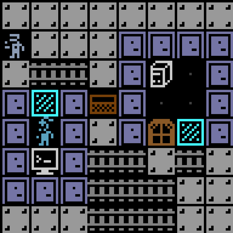 Cell by cell, version 11, space station, random order, 8 by 8 cells.