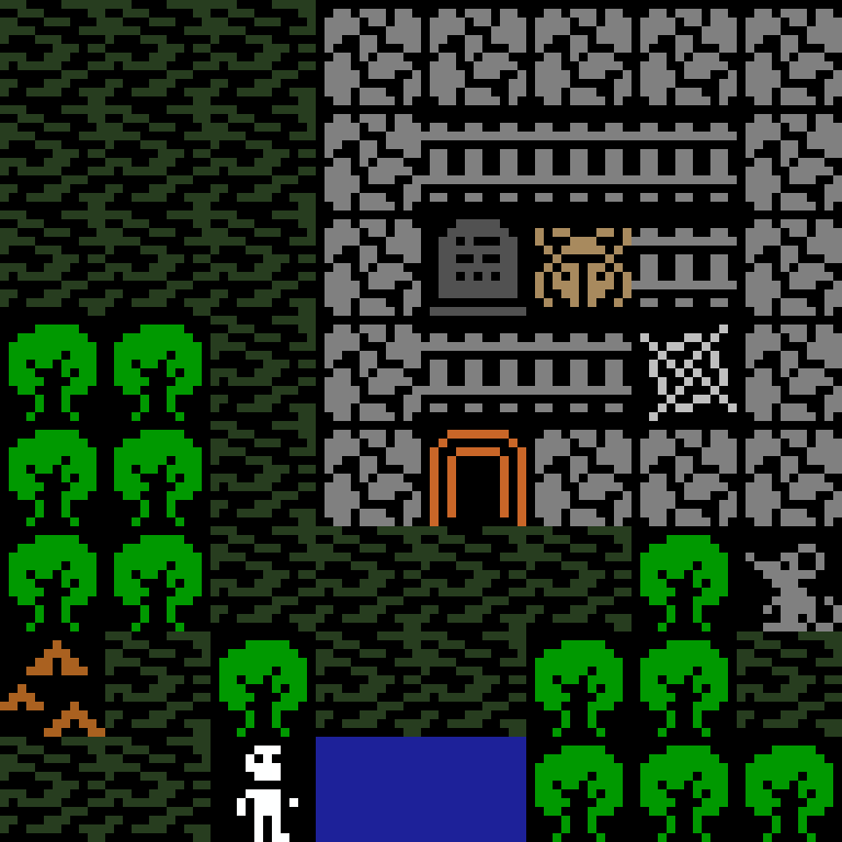 Cell by cell, version 11, jungle temple, clustered order, 8 by 8 cells.