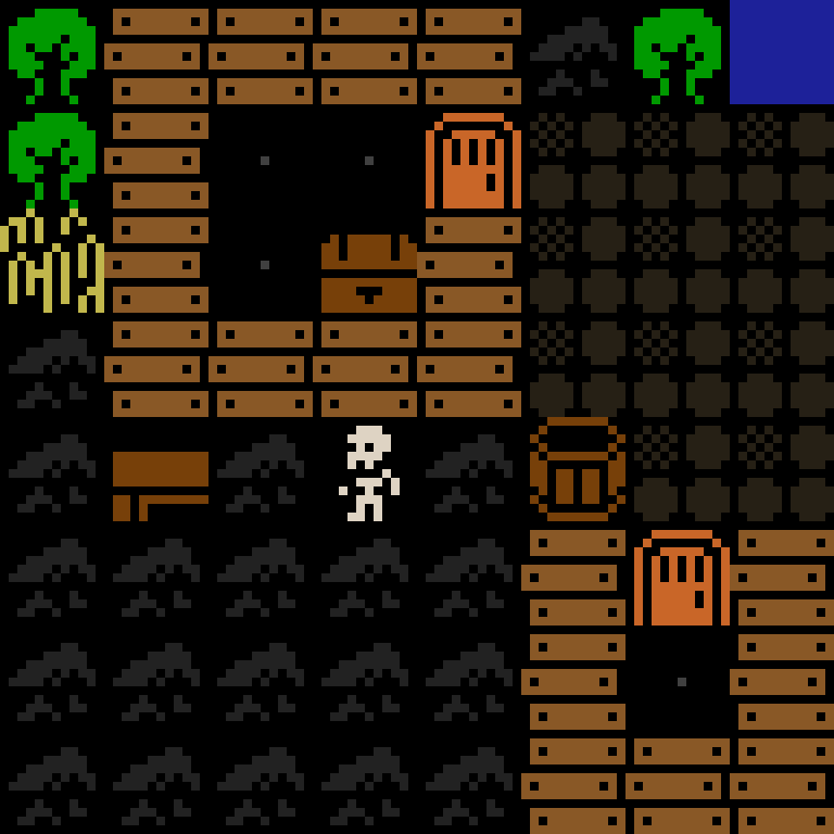 Cell by cell, version 11, medieval village, frontier order, 8 by 8 cells.
