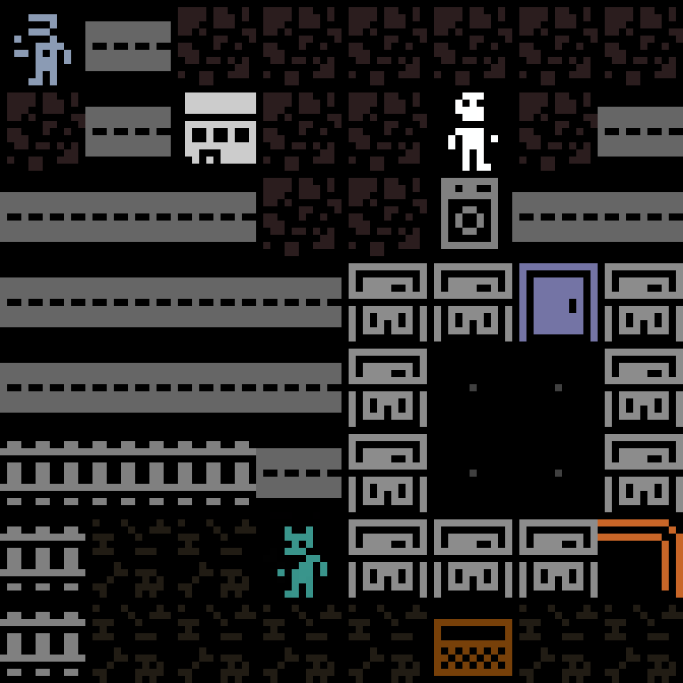 Cell by cell, version 11, cyberpunk block, branching order, 8 by 8 cells.