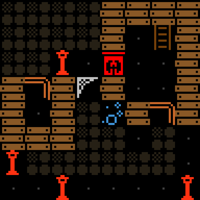 Cell by cell, version 11, haunted mansion, spiral order, 8 by 8 cells.