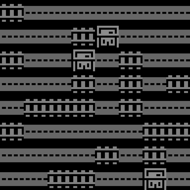 Cell by cell, version 2, cyberpunk block, clustered order, 8 by 8 cells.