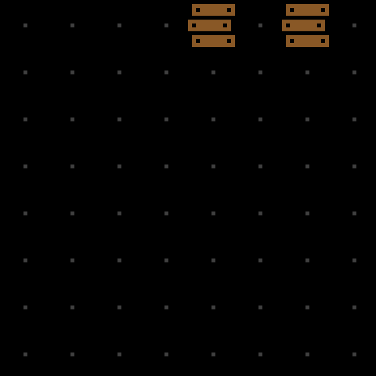 v2: scattered single wall tiles on dark floor.