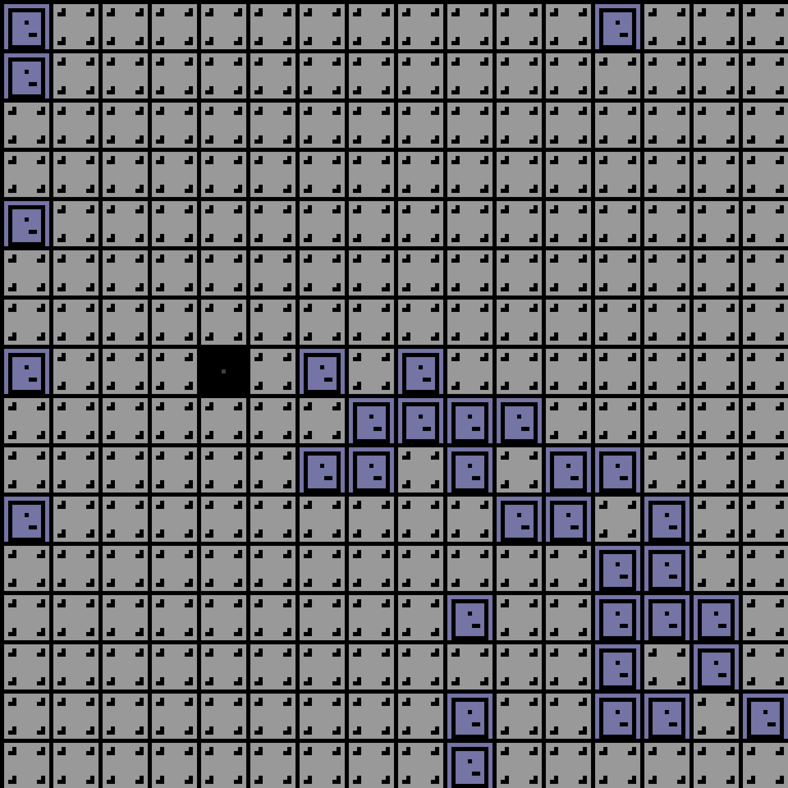 Cell by cell, version 2, space station, frontier order, 16 by 16 cells.