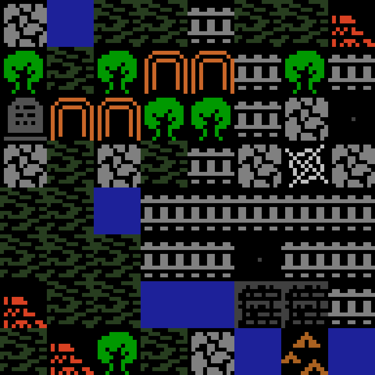 Cell by cell, version 2, jungle temple, frontier order, 8 by 8 cells.