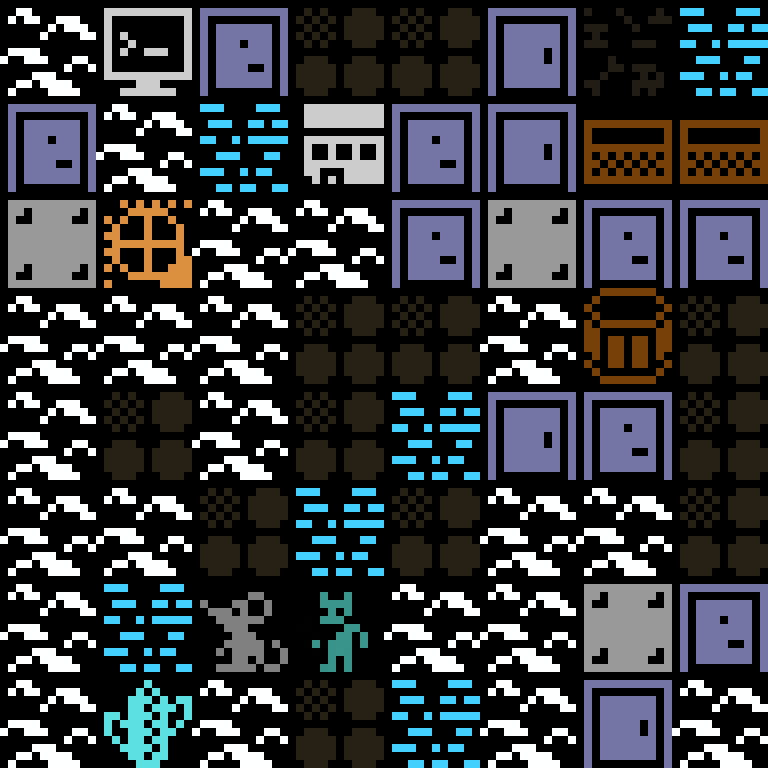 Cell by cell, version 2, arctic base, clustered order, 8 by 8 cells.