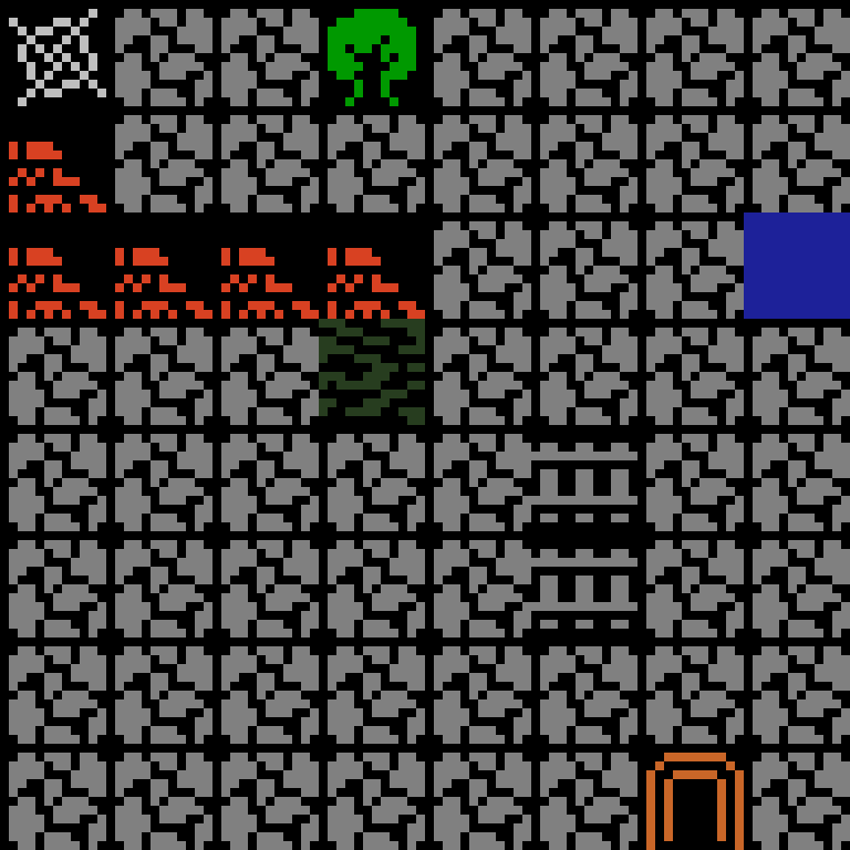 Cell by cell, version 3, jungle temple, frontier order, 8 by 8 cells.