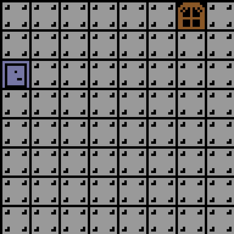 Cell by cell, version 3, space station, branching order, 8 by 8 cells.