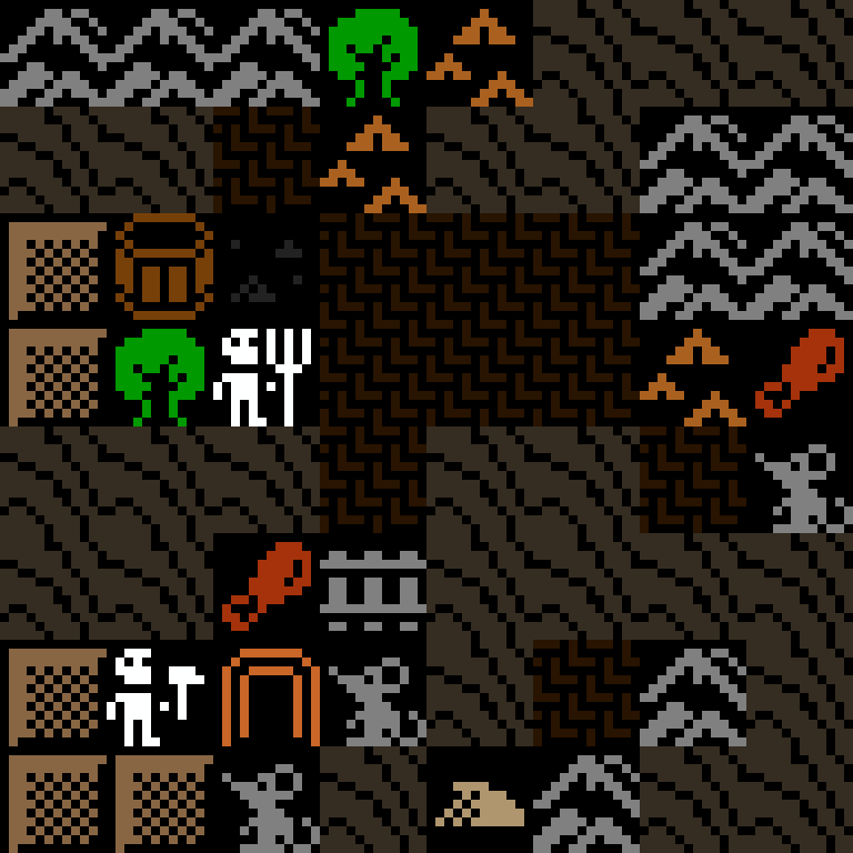 Cell by cell, version 3, desert outpost, branching order, 8 by 8 cells.