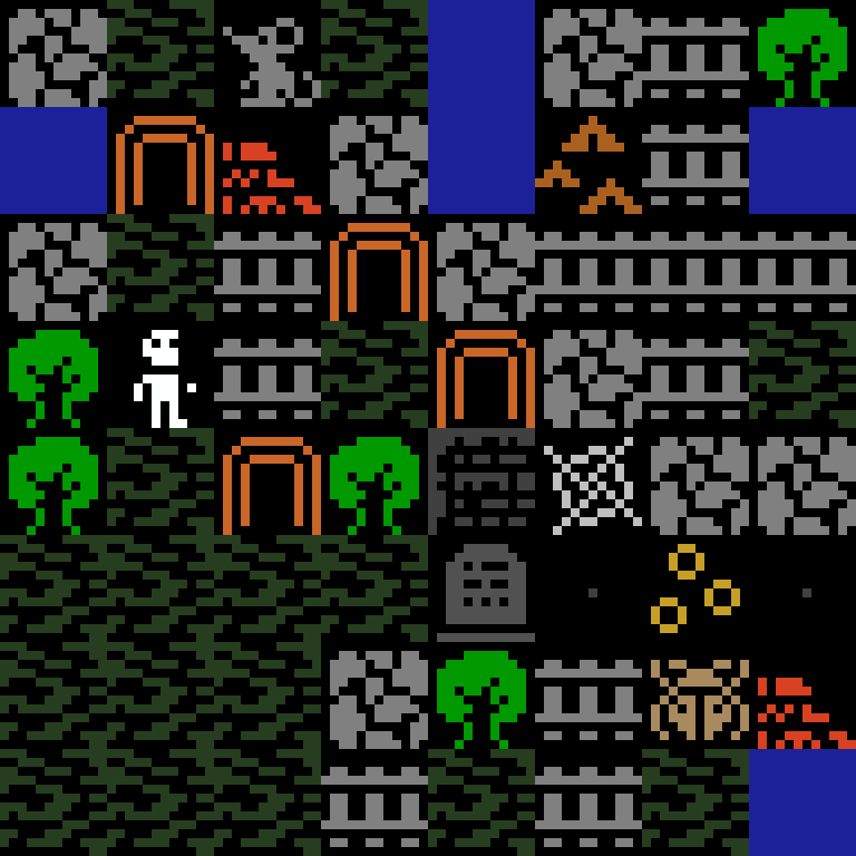Cell by cell, version 3, jungle temple, spiral order, 8 by 8 cells.