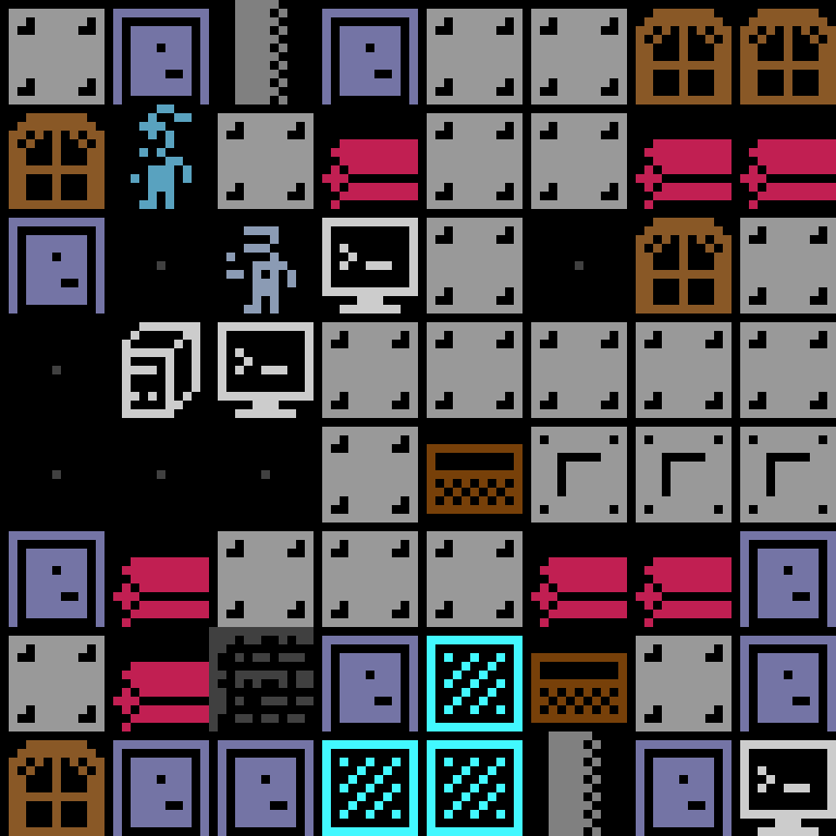Cell by cell, version 3, space station, random order, 8 by 8 cells.