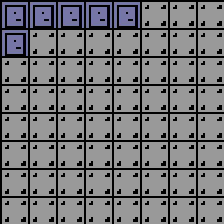 Cell by cell, version 3, space station, frontier order, 8 by 8 cells.