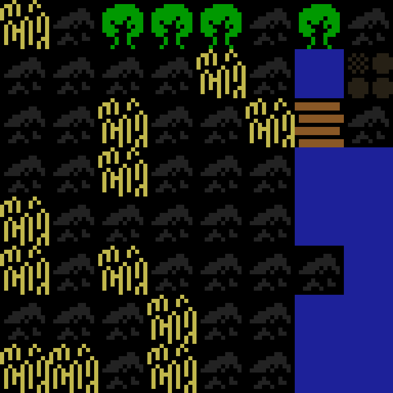 Batched, with version 4’s code, medieval village, frontier order, 8 by 8 cells.