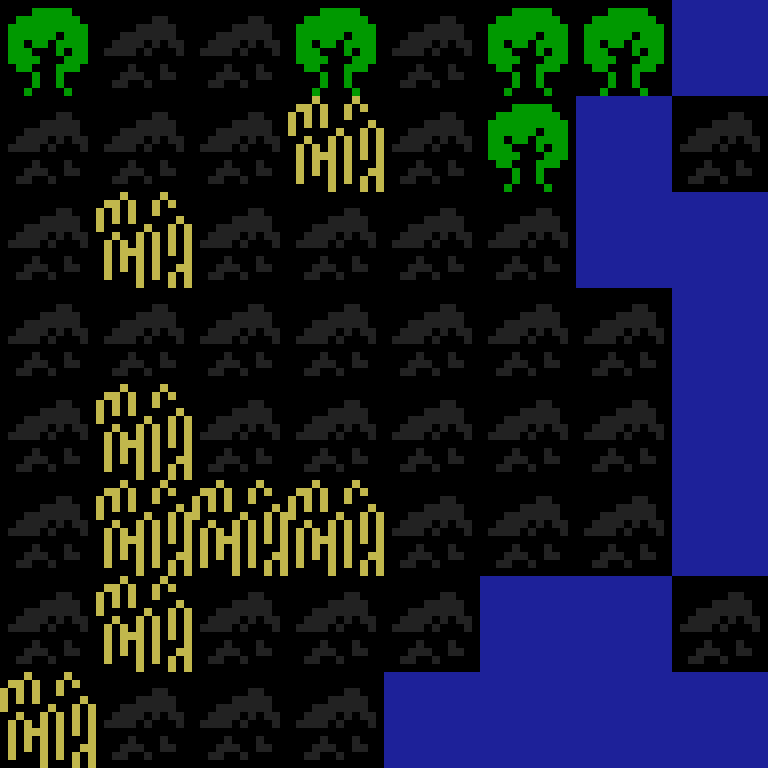 Batched, with version 4’s code, medieval village, frontier order, 8 by 8 cells.