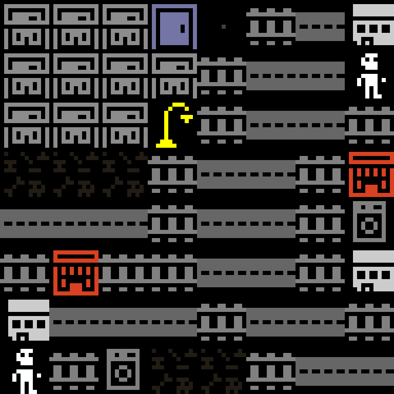 LLM, with version 4’s code, cyberpunk block, clustered order, 8 by 8 cells.